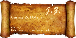 Garay Zoltán névjegykártya