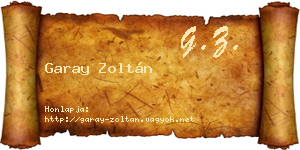 Garay Zoltán névjegykártya